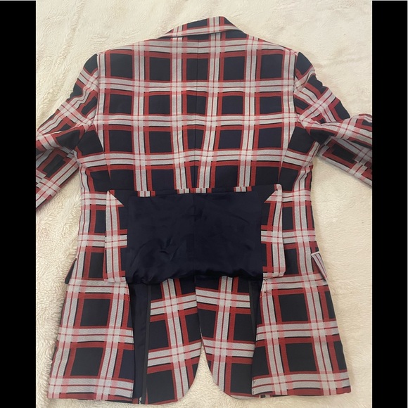 Valentino Mens Check Navy Blazer Sz 46 Italian 36 US - Picture 9 of 10